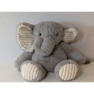 Lambs & Ivy Jett Elephant Plush Jungle Safari Textured Embroidered Eyes Baby
